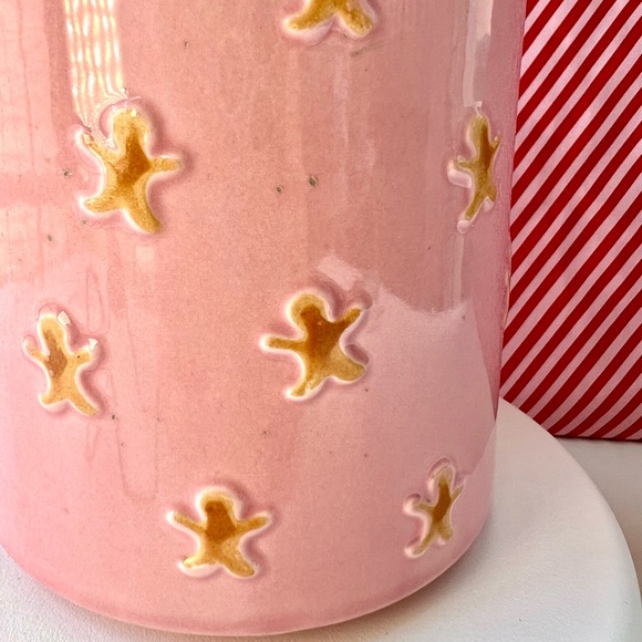 Pink Christmas Mug with Gingerbread Man Cookies 18 ounces Textured - Picture 3 of 8